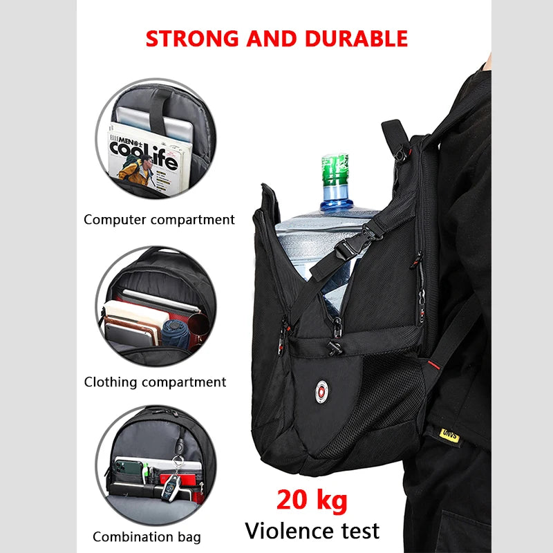 Anti-thief USB Charging Laptop Backpack Men Oxford bagpack Waterproof Travel Backpack Vintage School Bag 15/17inch Male Mochila