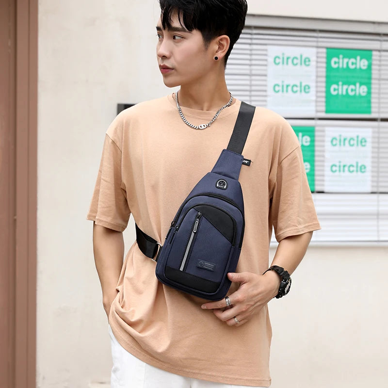 Fengdong men small crossbody bags male mini chest bag travel bagpack boy sling shoulder sport bag mobile phone bag gifts for men