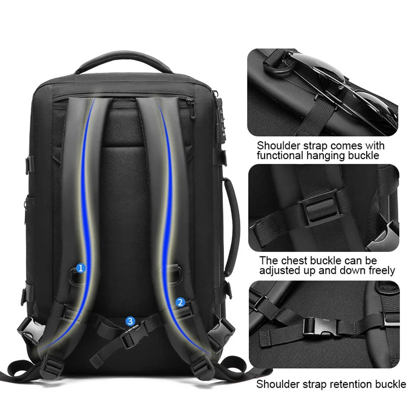 New Fashion Waterproof Backpacks USB Charging School Bag Anti-theft Men Backpack Fit 15.6 Inch Laptop Travel Backpack Mochila