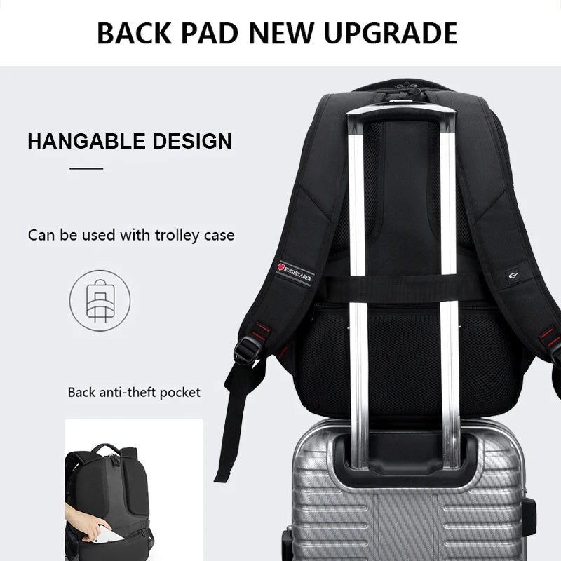 Anti-thief USB Charging Laptop Backpack Men Oxford bagpack Waterproof Travel Backpack Vintage School Bag 15/17inch Male Mochila