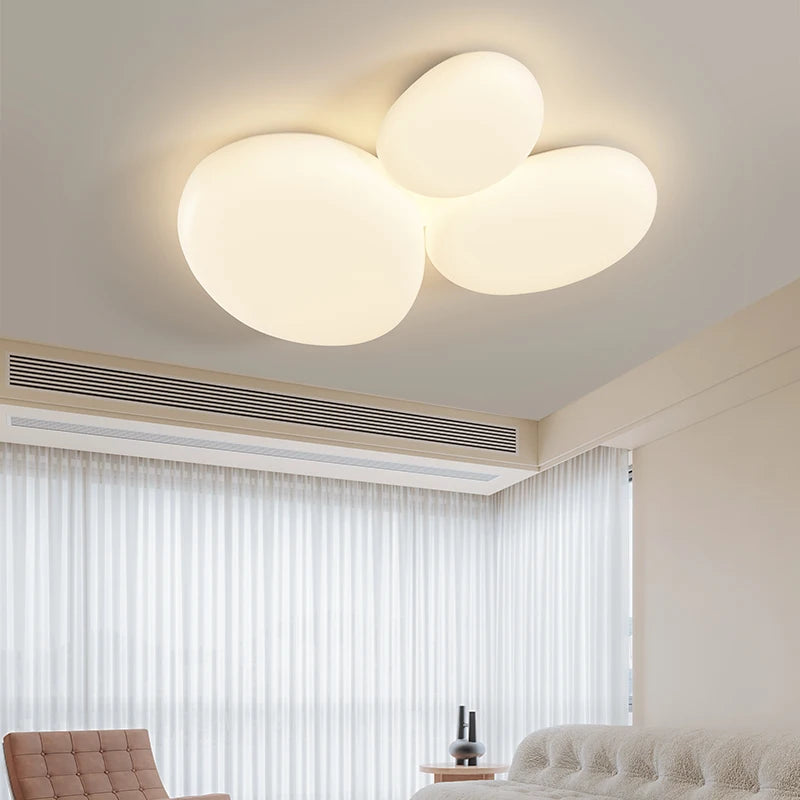 Living Room Lamp Cream Style Ceiling Lights Modern Minimalist Creative Cobblestone Hall Lamp Bedroom Lamp Eye Protection Lamp