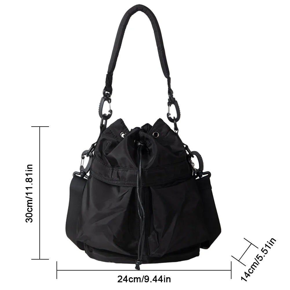 Women Crossbody Bag Luxury Designer Nylon Shoulder Bag Large Capacity Tote Bag Bucket Bag for Office Travel Make Up Cosmetic Bag