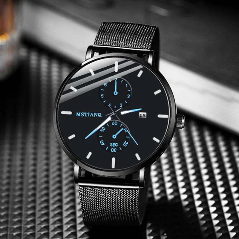 MSTIANQ Brand High-grade Watch For Men Waterproof High-quality Simple Fashion Ultra-thin Calendar Business Stainless Mens Quartz