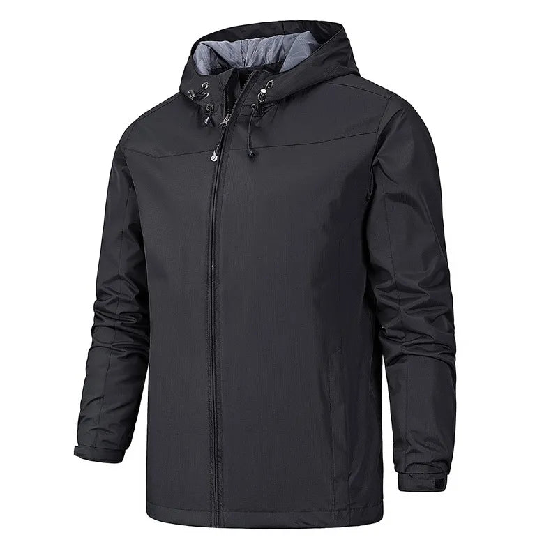 Autumn Winter Lightweight Men;s Jacket with Hood with Waterproof and Windproof Zipper Outdoor Fashion Men Sports Jacket Jacket