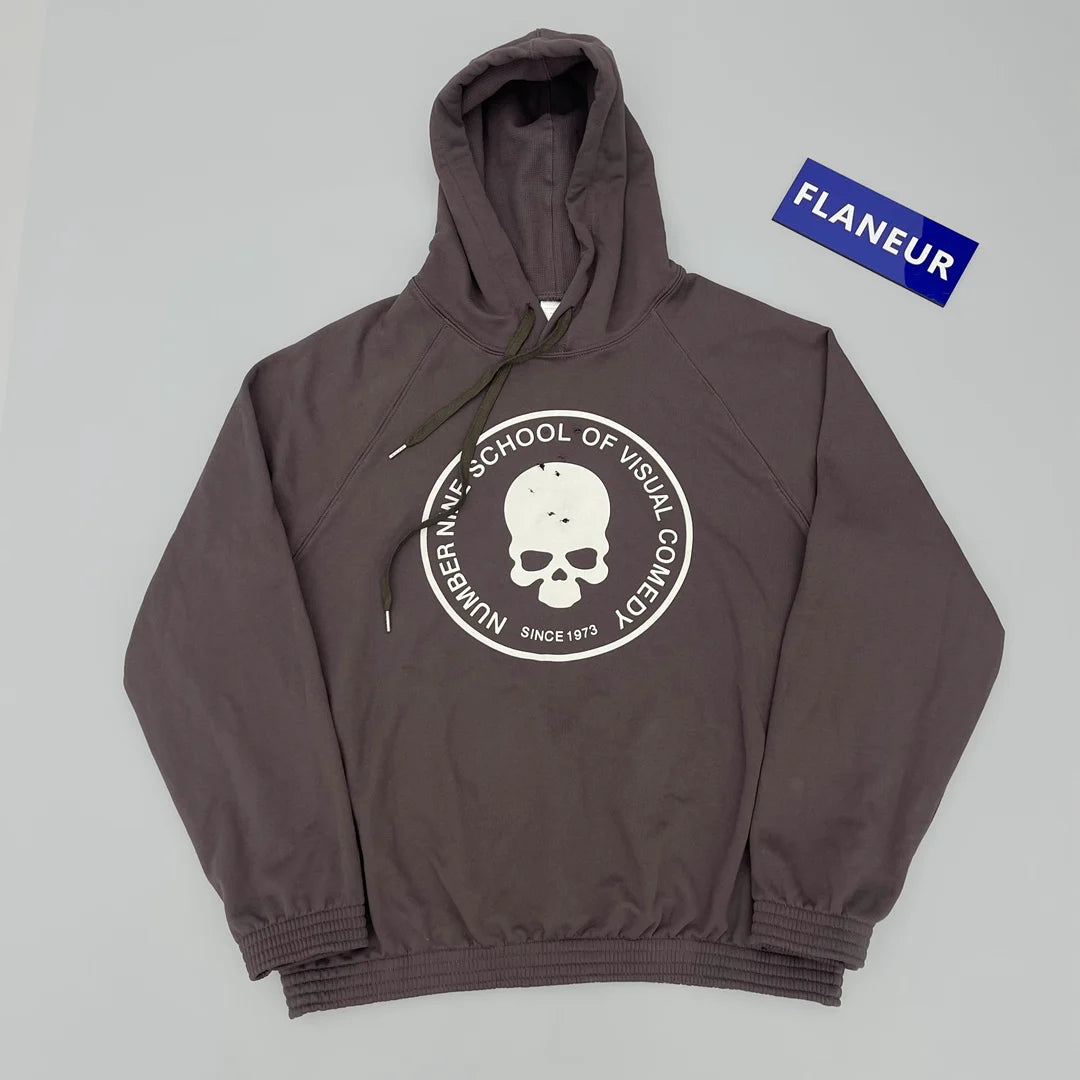 New Luxury 2023 Skull Head Number Nine Face Pullover Hoodies Hoody hooded Sweatshirts velvet Cotton Thick Fleece Asian R085