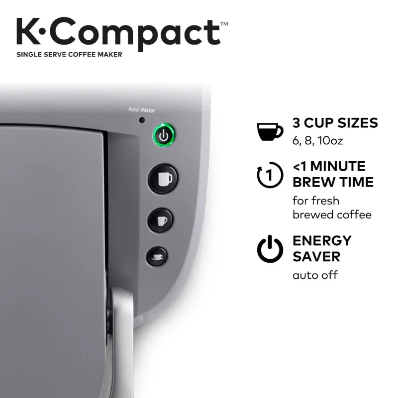 Compact Single-Serve K-Cup Pod Coffee Maker, Moonlight Grey