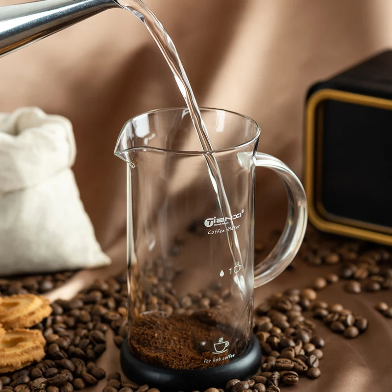 GIANXI Glass French Press Pot Stainless Steel Filter Mesh Coffee Maker Multifunctional Hand Punch Pot Coffee Accessories