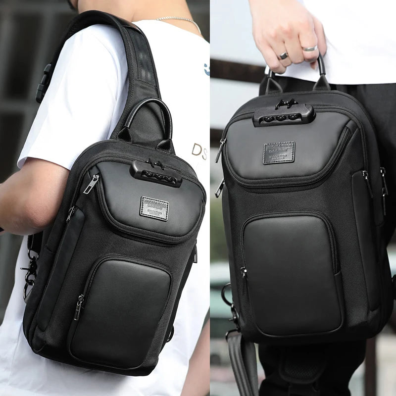 Large Capacity Men Oxford Waterproof Multifunction Shoulder Bags Messenger Chest Sling Crossbody Bags Travel for Male