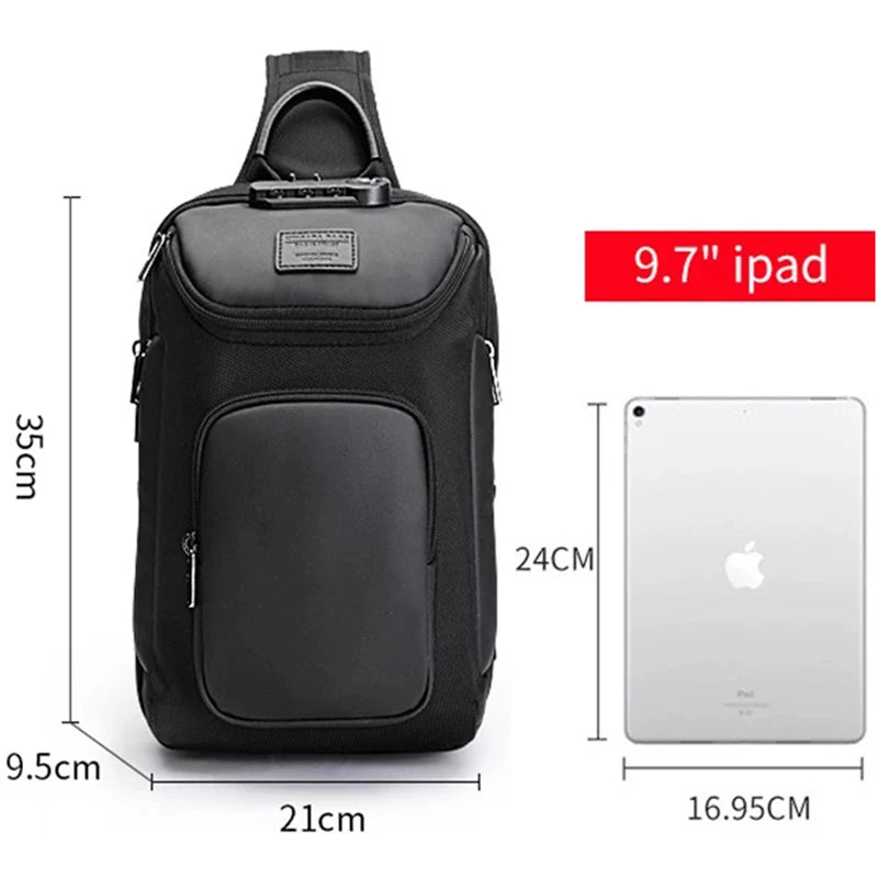 Large Capacity Men Oxford Waterproof Multifunction Shoulder Bags Messenger Chest Sling Crossbody Bags Travel for Male