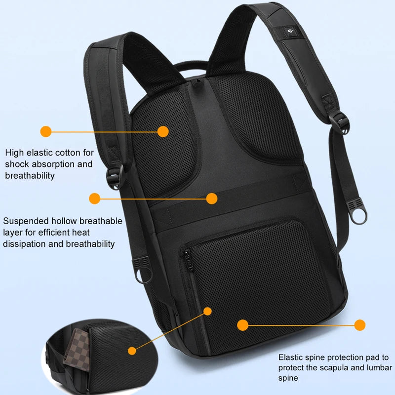 New Waterproof 17 Inch Laptop Backpack Men USB Charging School Bag Boy for Children Large Airplane Travel Backpack Male Mochila